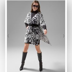 White House Black Market Rose print ruana